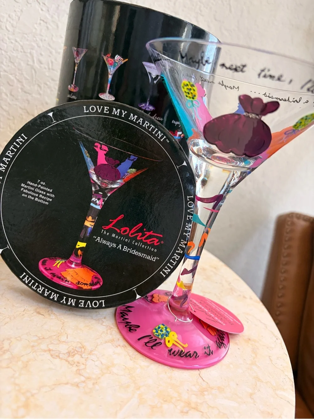 Lolita 'Always A Bridesmaid' Pink Martini Glass - Love My Martini Collection